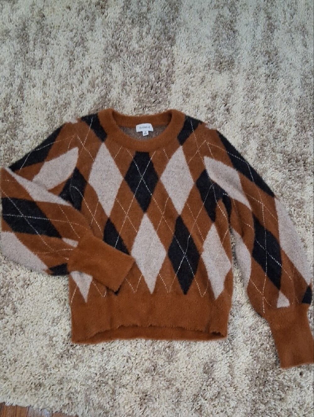 Evereve Frankie Crewneck Pullover Argyle Sweater - Picture 3 of 11